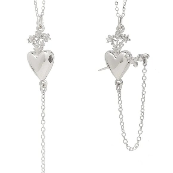 Talon Jewelry SACRED HEART DROP necklace in sterling silver - Picture 1 of 4